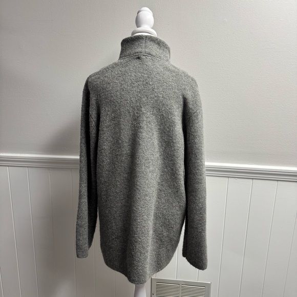 J. Crew Cocoon Knit Sweater Blazer Button Heather Graphite Gray Grey Medium M - Picture 10 of 11